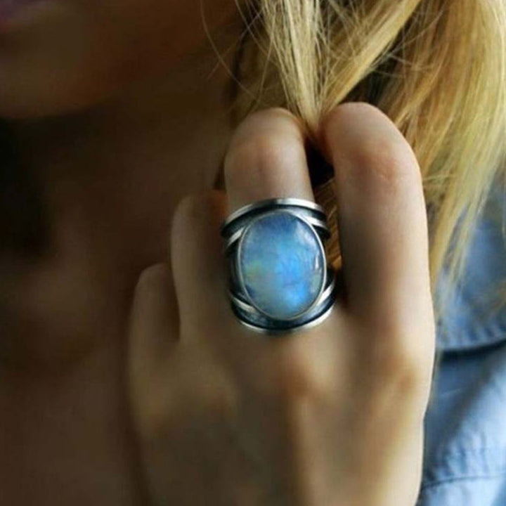 Anello in orgone di pietra di luna colorata pura Olivenorma 