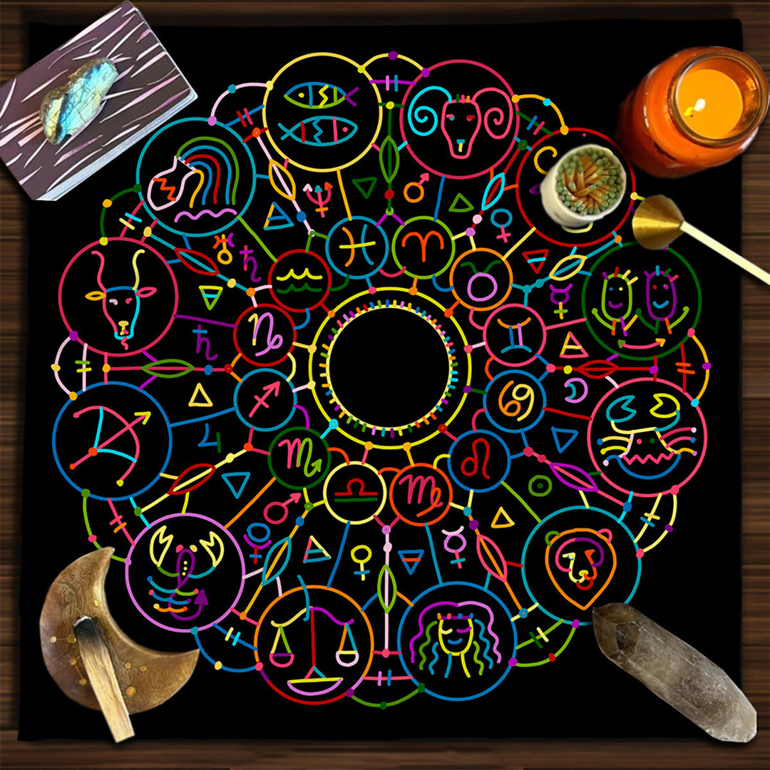 Olivenorma Square Divinazione Fasi Lunari Tarocchi Tovaglia