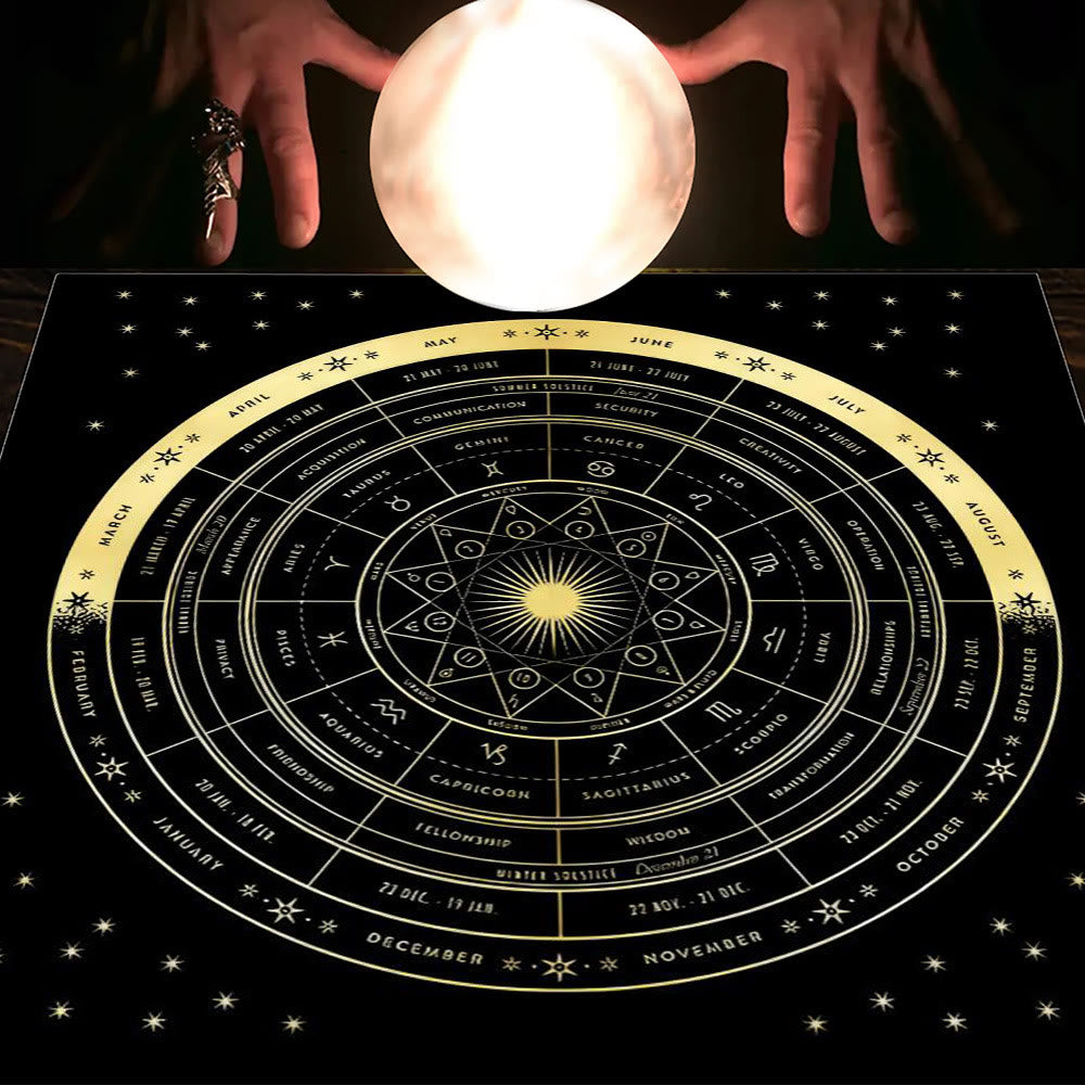 Olivenorma Astrologia Fiori Luna e Sole Panno Tarocchi Tovaglia