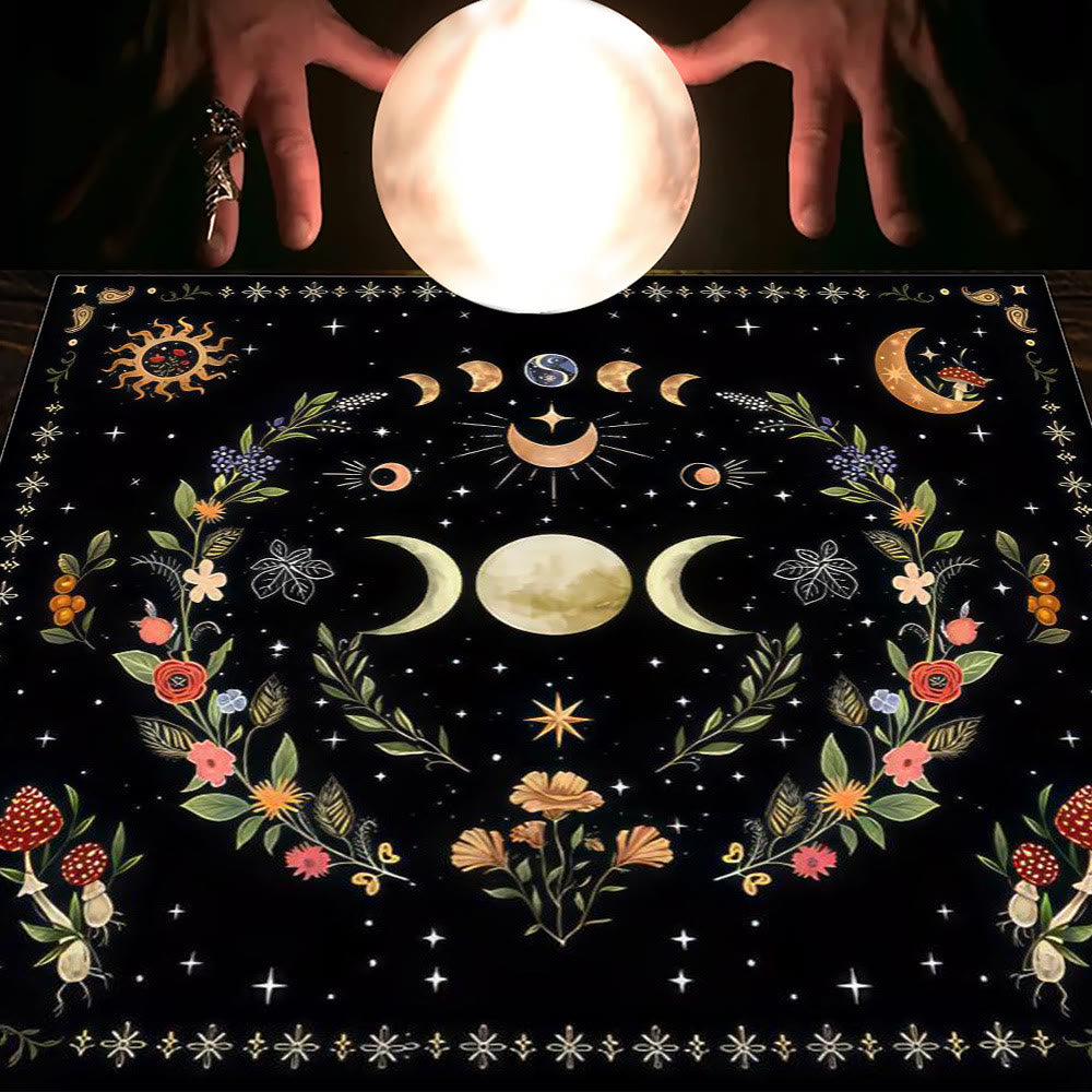 Olivenorma Astrologia Fiori Luna e Sole Panno Tarocchi Tovaglia