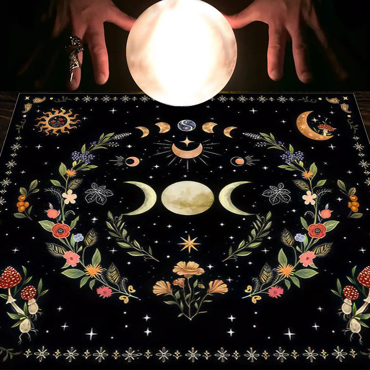 Olivenorma Astrologia Fiori Luna e Sole Panno Tarocchi Tovaglia