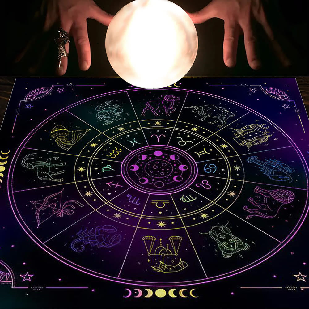 Olivenorma Astrologia Fiori Luna e Sole Panno Tarocchi Tovaglia