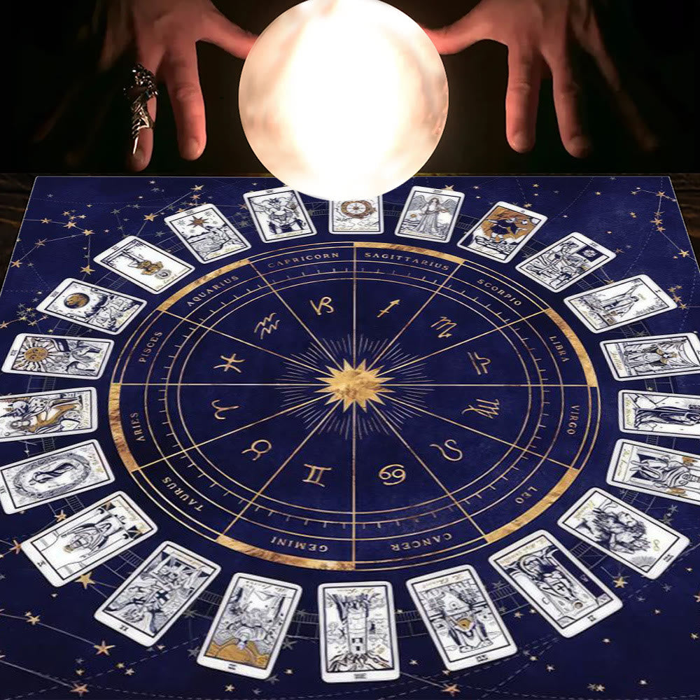 Olivenorma Astrologia Fiori Luna e Sole Panno Tarocchi Tovaglia