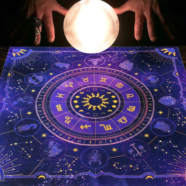 Olivenorma Astrologia Fiori Luna e Sole Panno Tarocchi Tovaglia