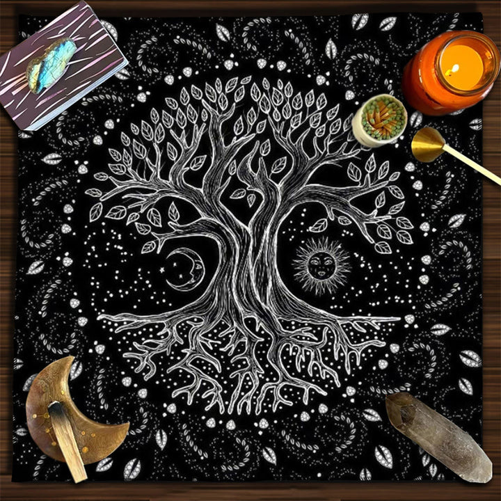 Olivenorma Yggdrasil Albero Sacro Misterioso Tovaglia dei Tarocchi