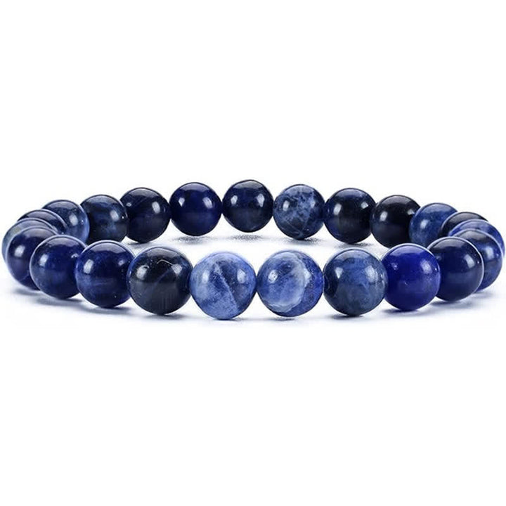 Olivenorma Bracciale da uomo e da donna con perline in pietra naturale da 8 mm 