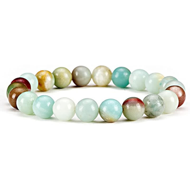 Olivenorma Bracciale da uomo e da donna con perline in pietra naturale da 8 mm 