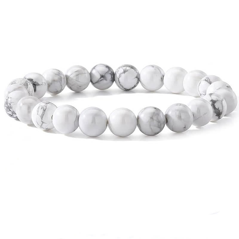 Olivenorma Bracciale da uomo e da donna con perline in pietra naturale da 8 mm 