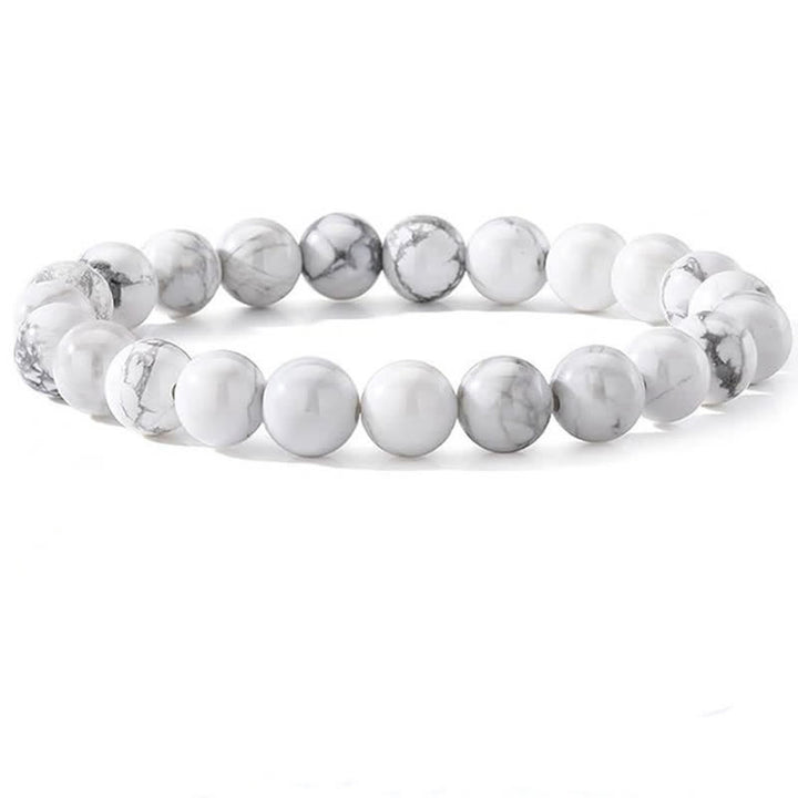 Olivenorma Bracciale da uomo e da donna con perline in pietra naturale da 8 mm 