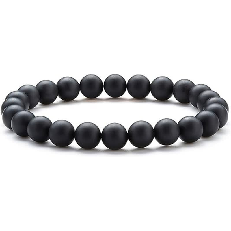 Olivenorma Bracciale da uomo e da donna con perline in pietra naturale da 8 mm 