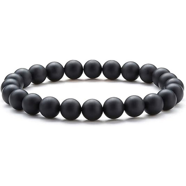 Olivenorma Bracciale da uomo e da donna con perline in pietra naturale da 8 mm 