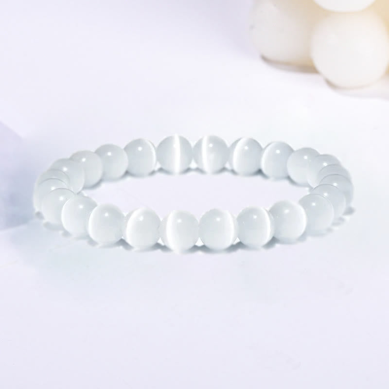 Olivenorma Braccialetto con perline in pietra colorata occhio di gatto da 6-10 mm - image 13