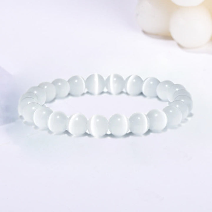 Olivenorma Braccialetto con perline in pietra colorata occhio di gatto da 6-10 mm - image 13