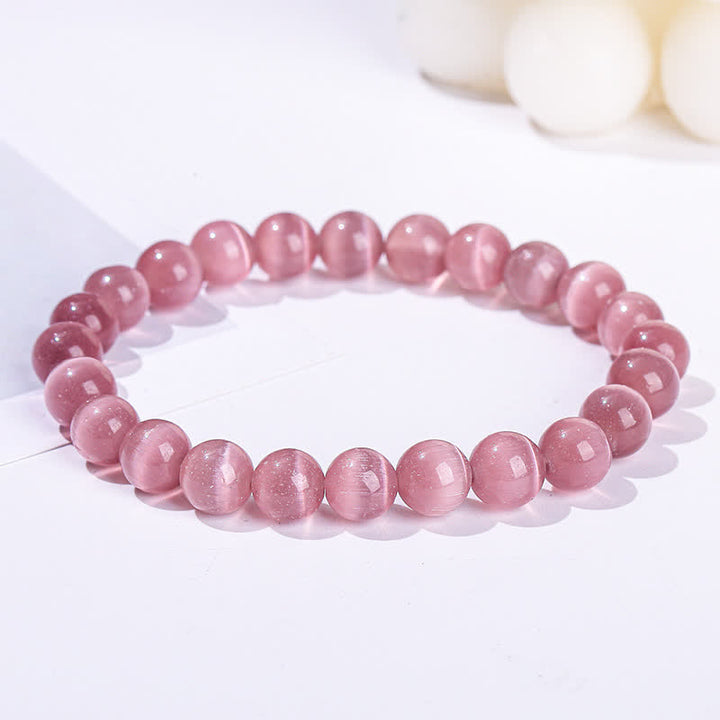 Olivenorma Braccialetto con perline in pietra colorata occhio di gatto da 6-10 mm - image 0