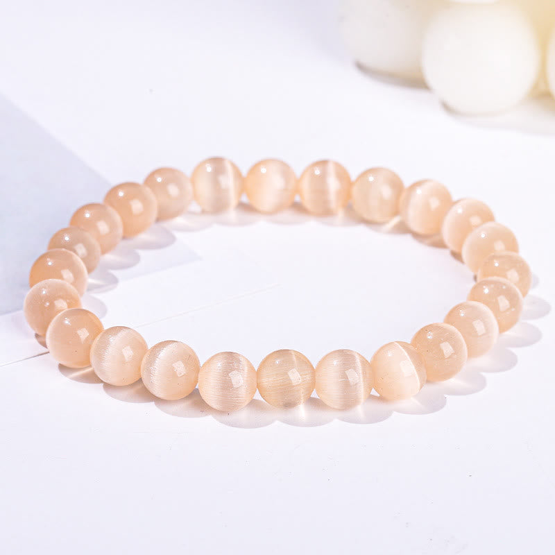 Olivenorma Braccialetto con perline in pietra colorata occhio di gatto da 6-10 mm - image 6