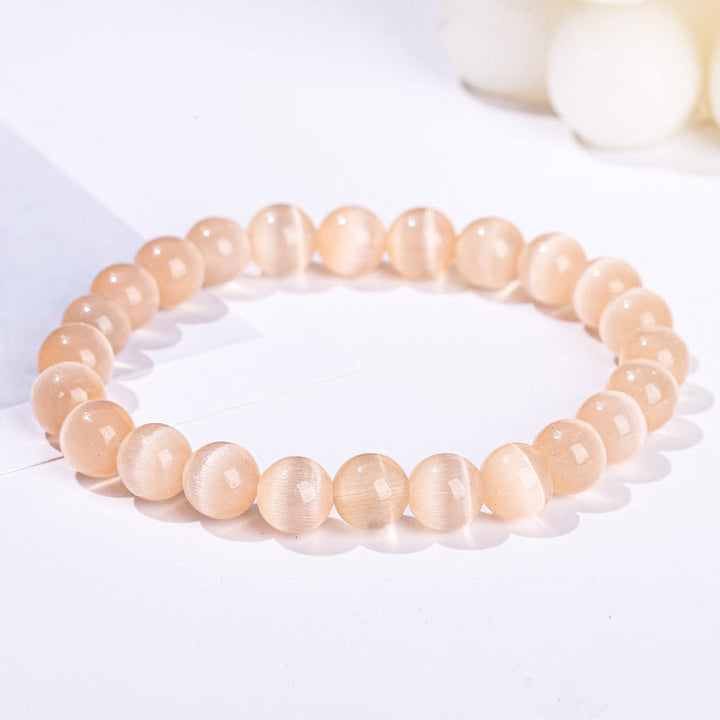 Olivenorma Braccialetto con perline in pietra colorata occhio di gatto da 6-10 mm - image 6