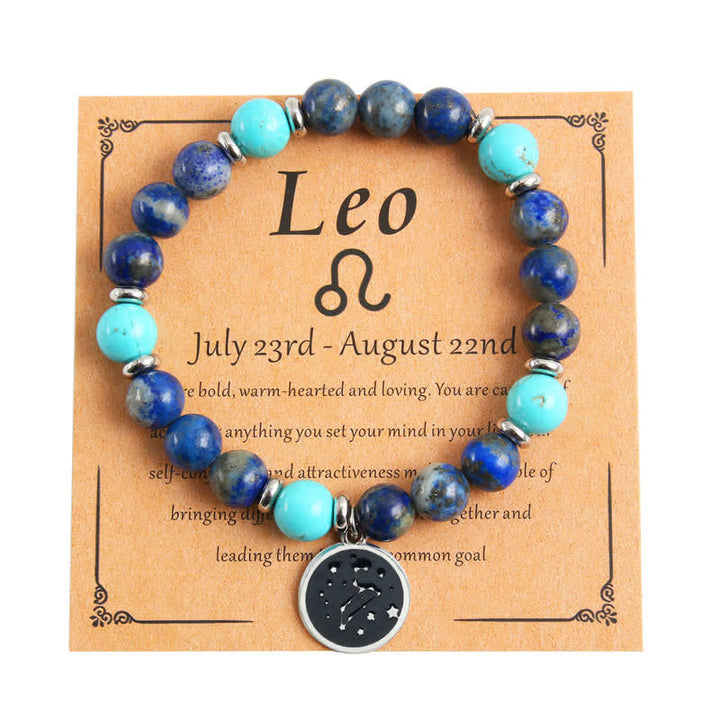 Olivenorma Bracciale Zodiaco in Acciaio Inossidabile con Perline in Pietra Naturale