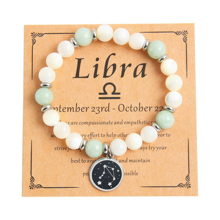 Olivenorma Bracciale Zodiaco in Acciaio Inossidabile con Perline in Pietra Naturale