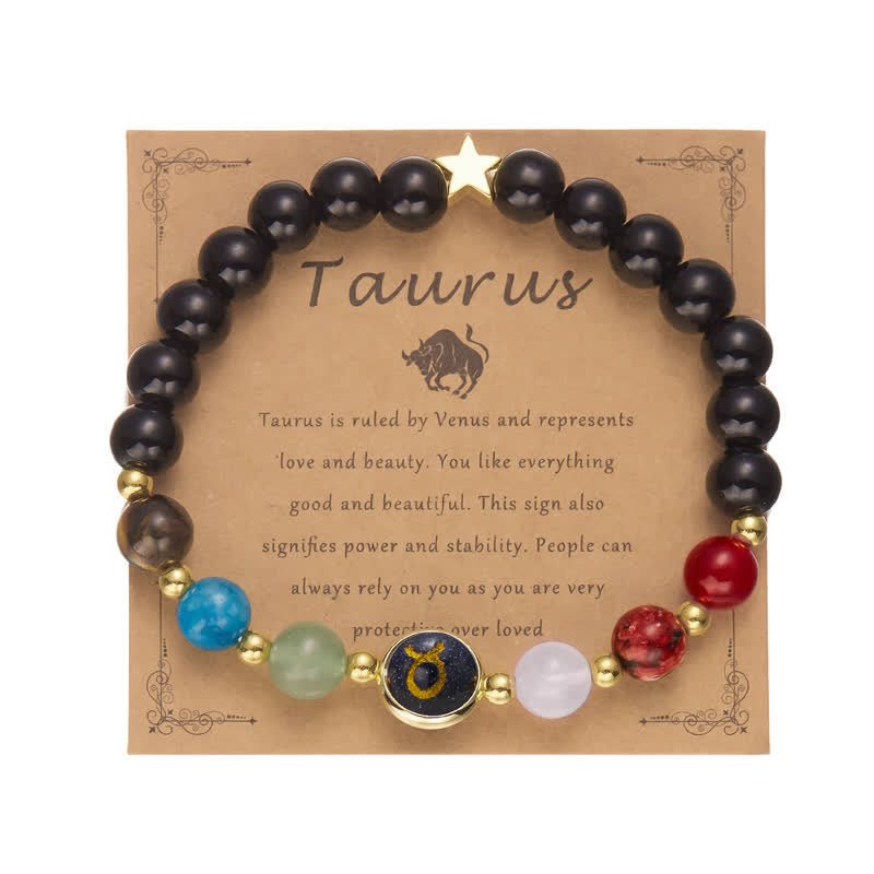 Bracciale con ciondolo pentagramma zodiacale in pietra naturale Olivenorma 