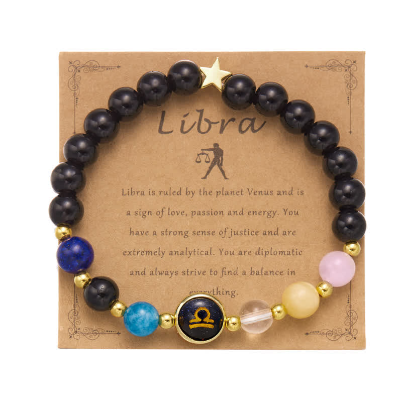 Bracciale con ciondolo pentagramma zodiacale in pietra naturale Olivenorma 