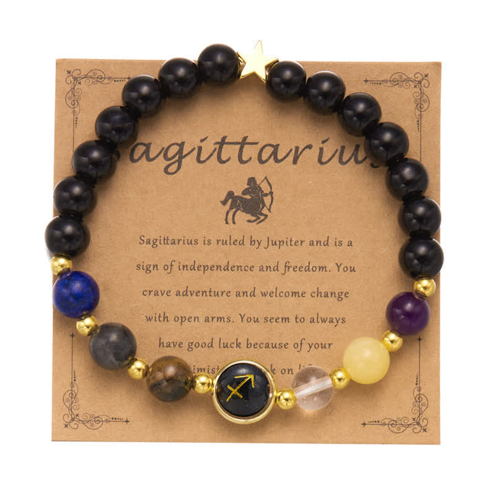 Bracciale con ciondolo pentagramma zodiacale in pietra naturale Olivenorma 