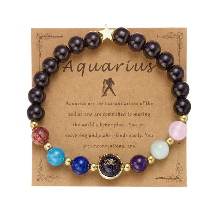 Bracciale con ciondolo pentagramma zodiacale in pietra naturale Olivenorma 