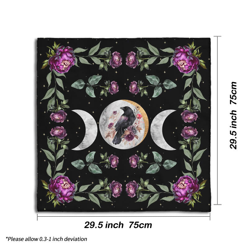 Tovaglia dei tarocchi Olivenorma Raven & Flowers Alter Cloth