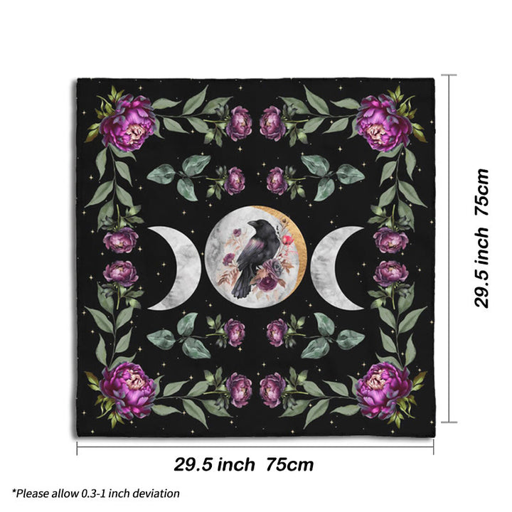 Tovaglia dei tarocchi Olivenorma Raven & Flowers Alter Cloth