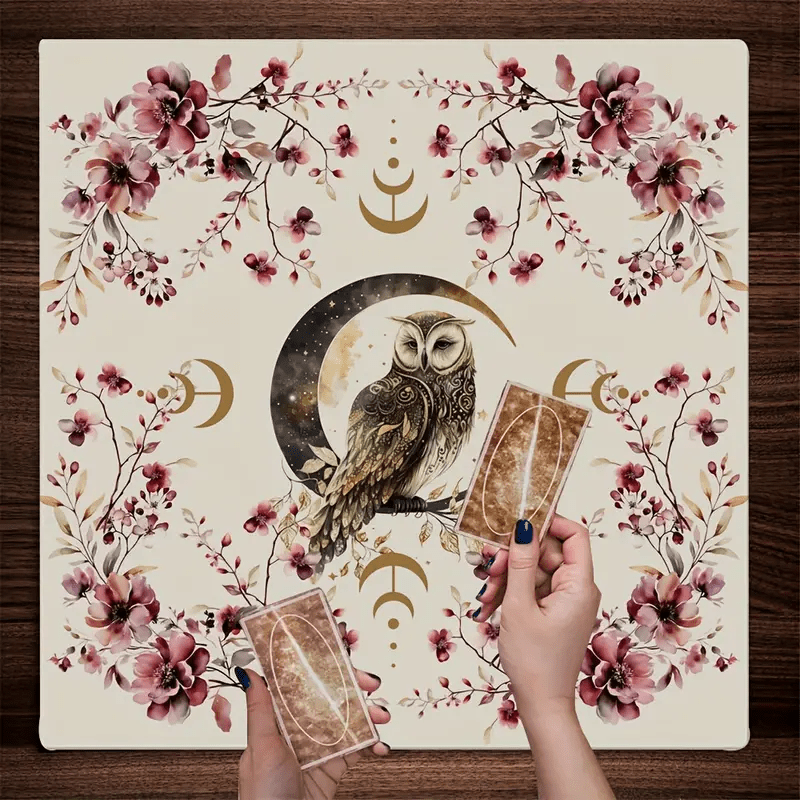 Tovaglia per altare con gufo portafortuna Olivenorma Tarot