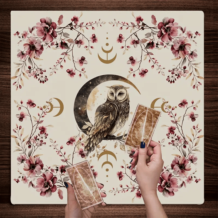 Tovaglia per altare con gufo portafortuna Olivenorma Tarot