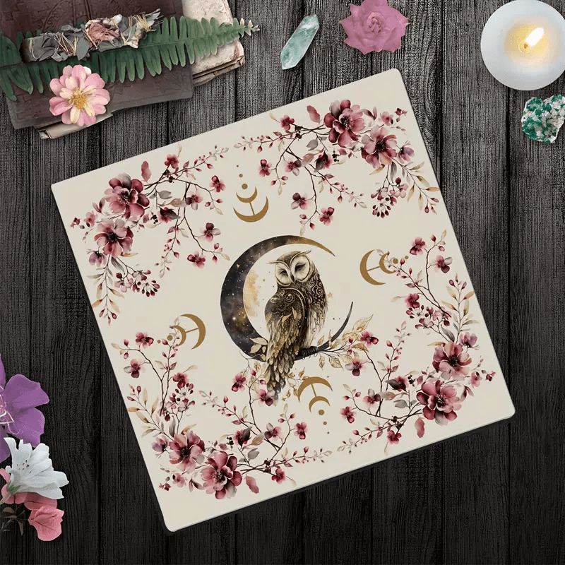 Tovaglia per altare con gufo portafortuna Olivenorma Tarot