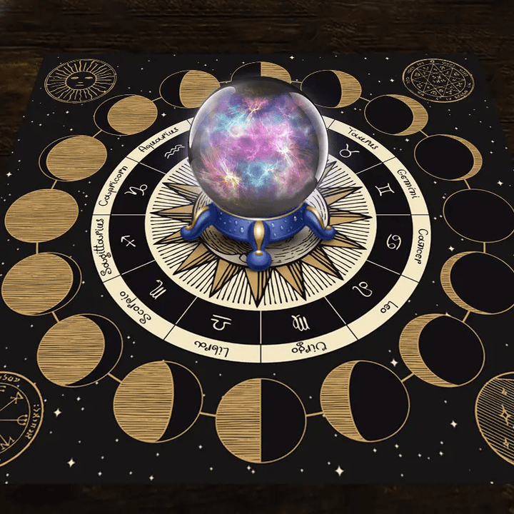 Olivenorma Astrologia Ruota Fase Lunare Zodiaco Tarocchi Tovaglia 
