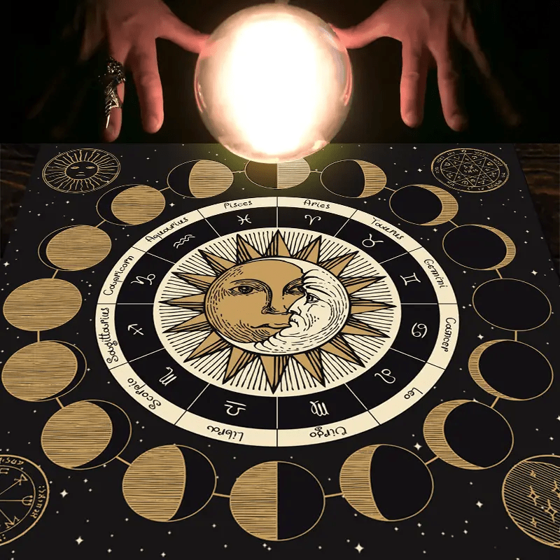 Olivenorma Astrologia Ruota Fase Lunare Zodiaco Tarocchi Tovaglia 