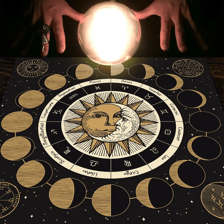 Olivenorma Astrologia Ruota Fase Lunare Zodiaco Tarocchi Tovaglia 