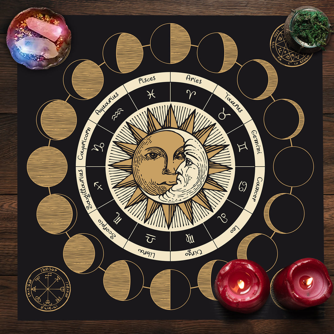 Olivenorma Astrologia Ruota Fase Lunare Zodiaco Tarocchi Tovaglia 