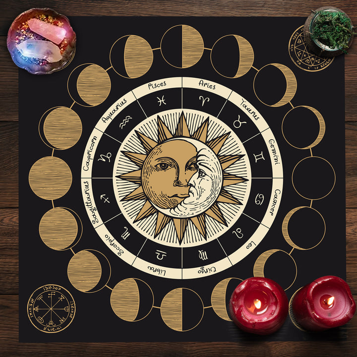 Olivenorma Astrologia Ruota Fase Lunare Zodiaco Tarocchi Tovaglia 