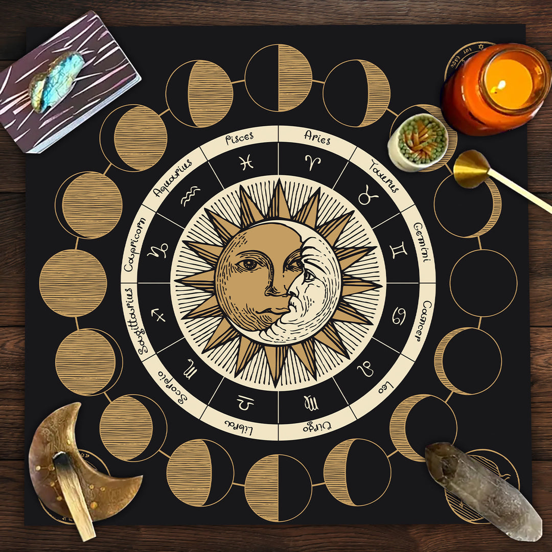 Olivenorma Astrologia Ruota Fase Lunare Zodiaco Tarocchi Tovaglia 