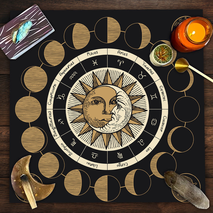 Olivenorma Astrologia Ruota Fase Lunare Zodiaco Tarocchi Tovaglia 