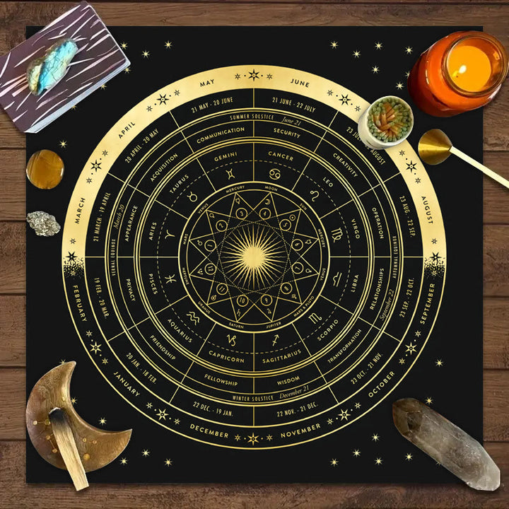 Olivenorma Zodiaco Astrologia Ruota dell'anno Tarocchi Tovaglia