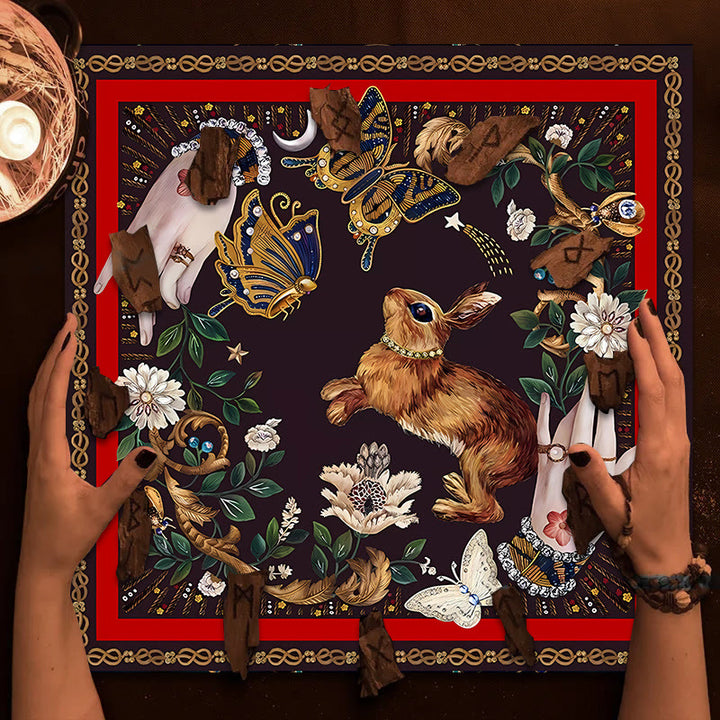 Olivenorma Coniglio che cattura farfalle Divinazione Tarocchi Tovaglia