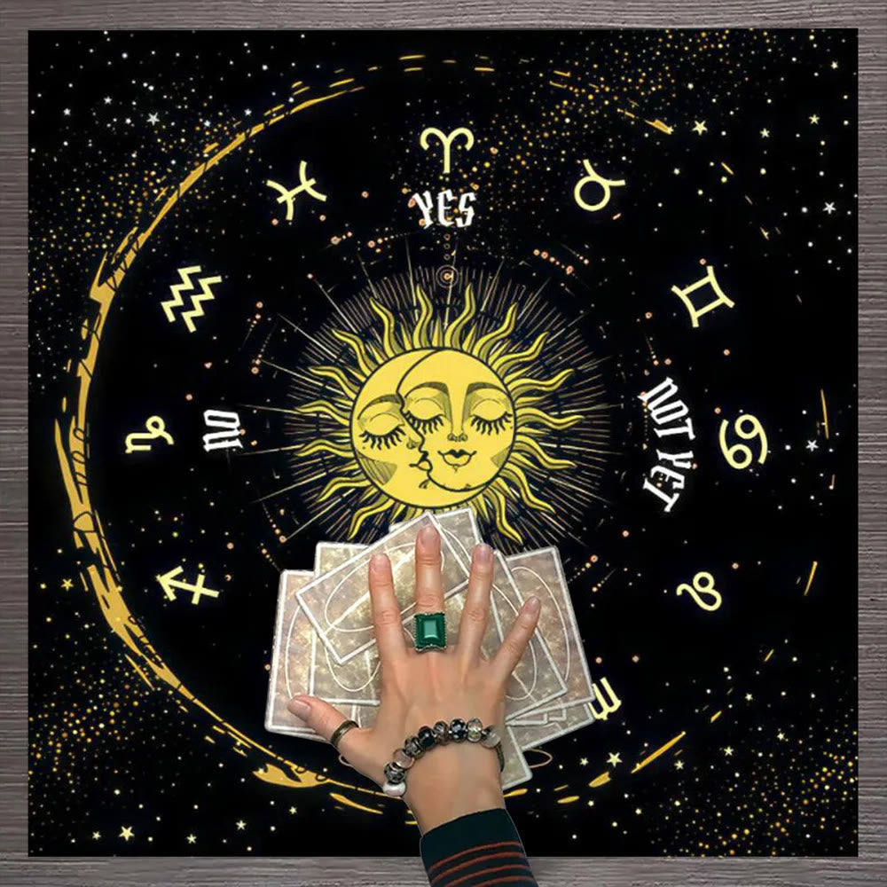 Olivenorma Tovaglia Stellata Sole e Luna Zodiaco Tarocchi