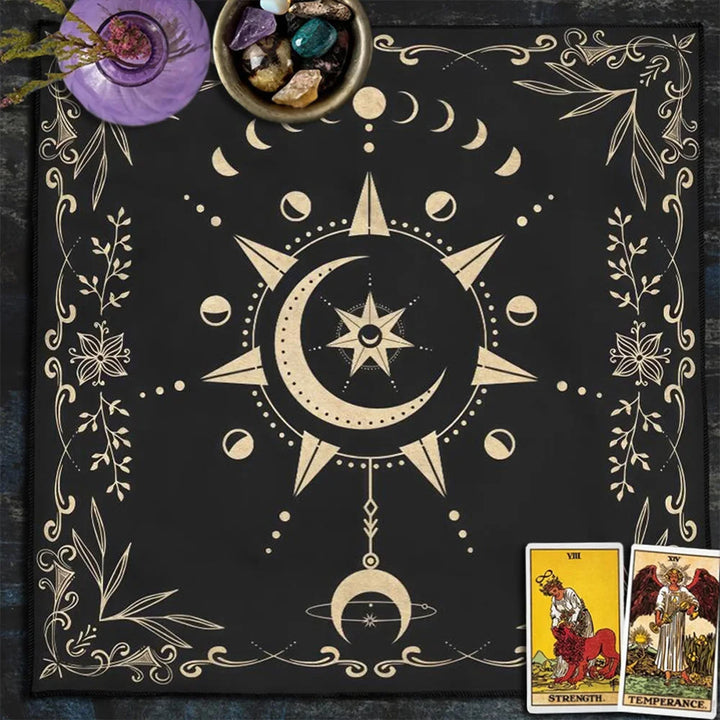Tovaglia per altare Olivenorma Gold Moon Phase Tarot