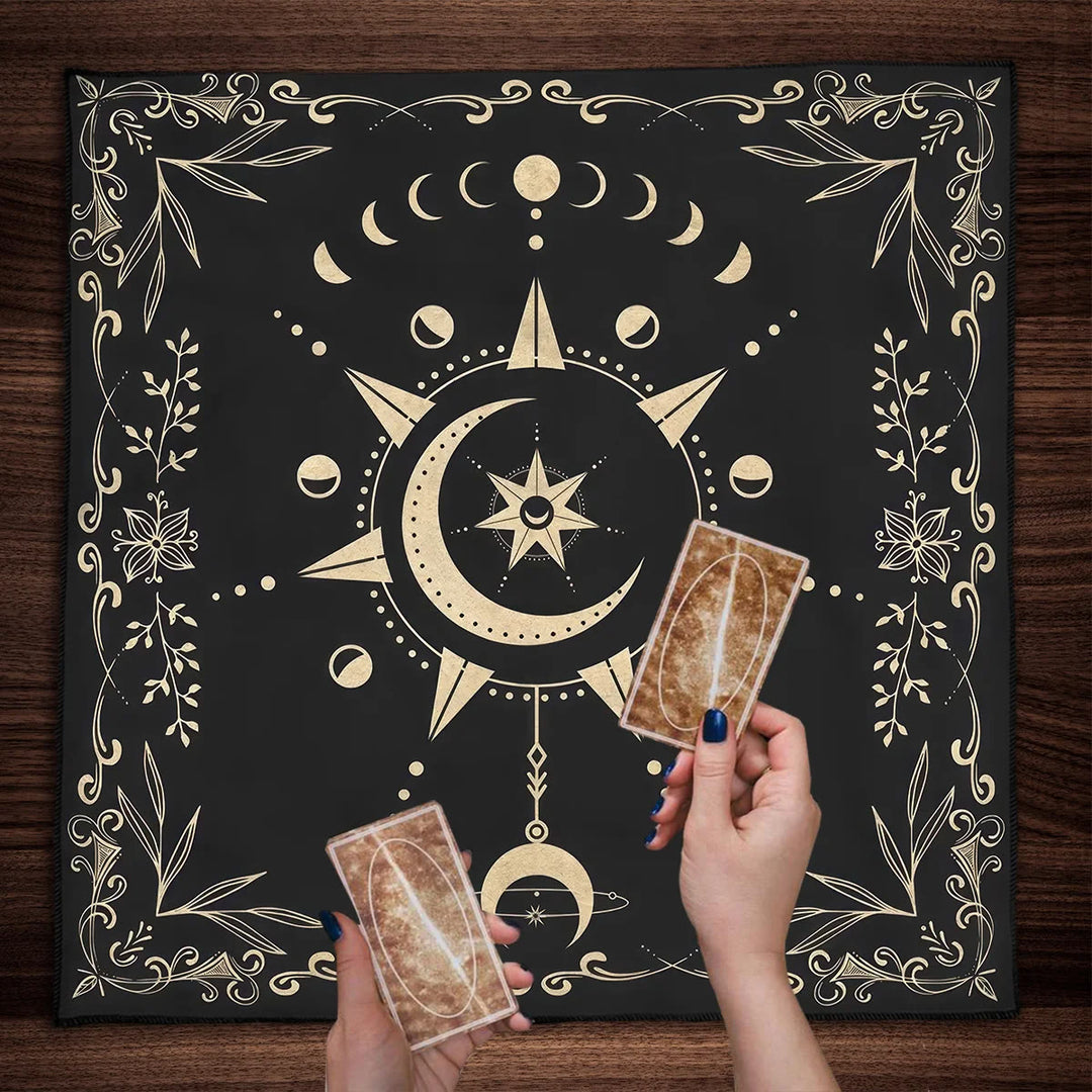 Tovaglia per altare Olivenorma Gold Moon Phase Tarot