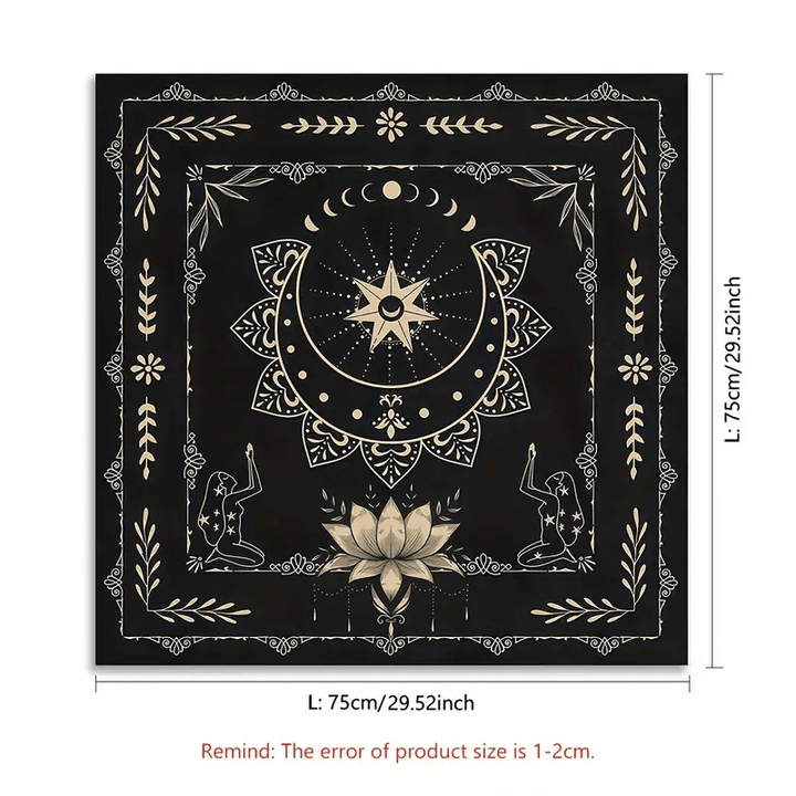 Olivenorma Tovaglia mistica con fasi lunari e segno del loto, divinazione e tarocchi