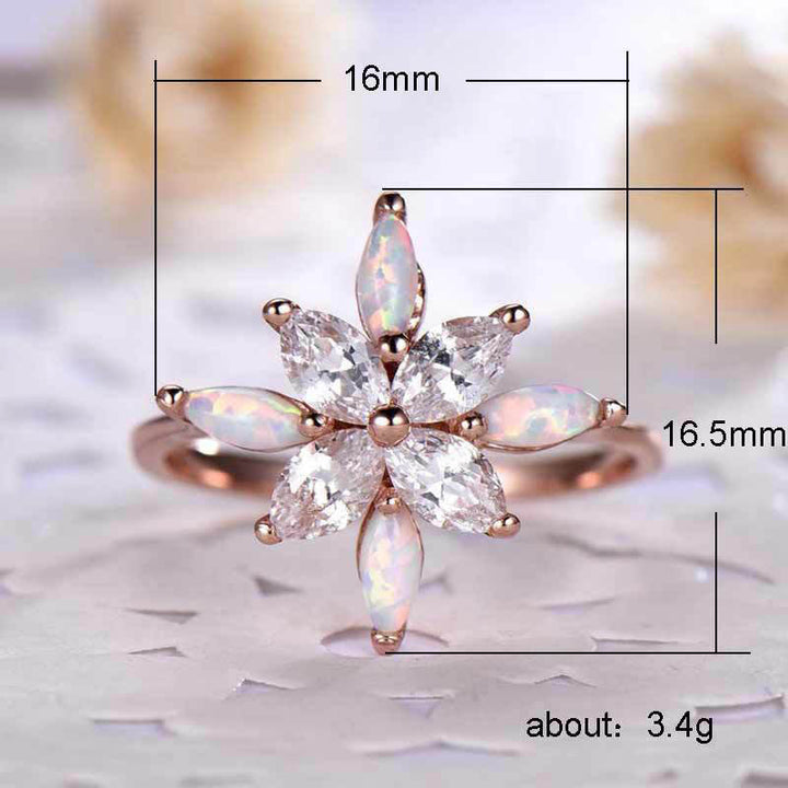 Olivenorma "Il significato della verità" - Anello con fiore di opale 
