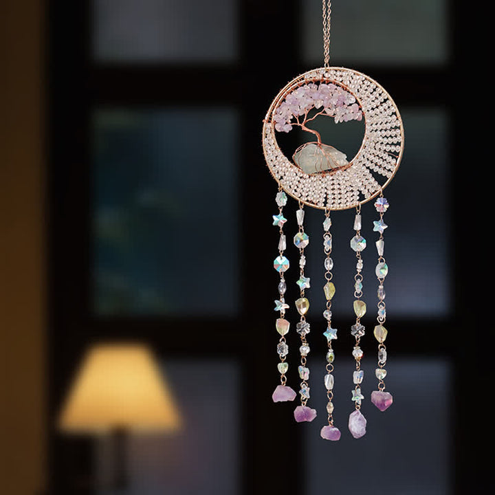 Olivenorma Lepidolite Albero della vita Suncatcher Wind Chime 