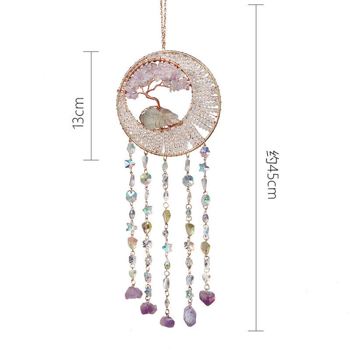 Olivenorma Lepidolite Albero della vita Suncatcher Wind Chime 