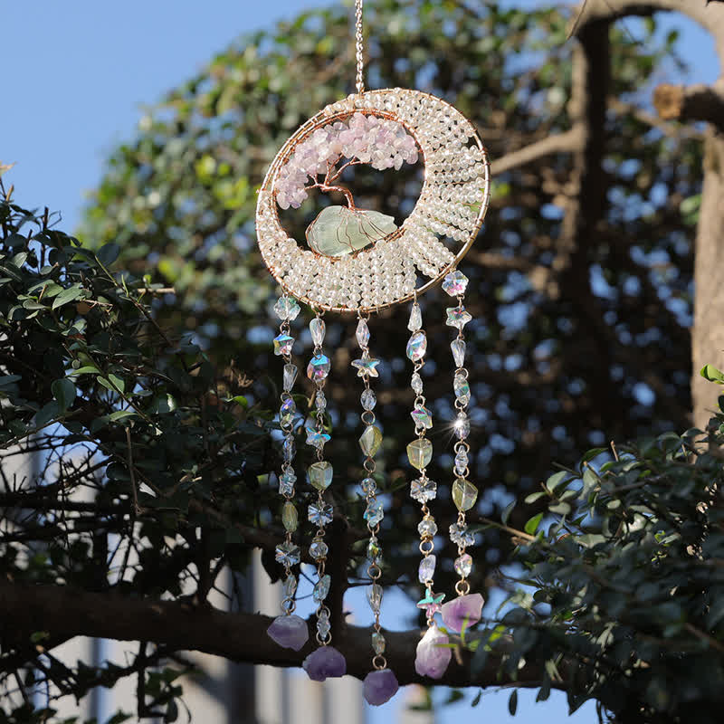 Olivenorma Lepidolite Albero della vita Suncatcher Wind Chime 