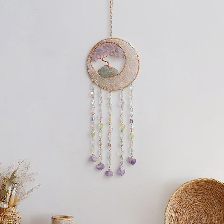 Olivenorma Lepidolite Albero della vita Suncatcher Wind Chime 