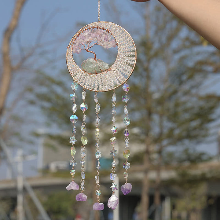 Olivenorma Lepidolite Albero della vita Suncatcher Wind Chime 